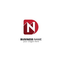 Modern DN Letter Logo. Minimalist Tech Branding Symbol with Interlocking Letters.