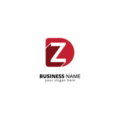 Modern DZ Letter Logo. Minimalist Tech Branding Symbol with Interlocking Letters.