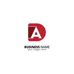 Modern DA Letter Logo. Minimalist Tech Branding Symbol with Interlocking Letters.