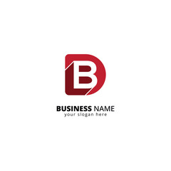 Modern DB Letter Logo. Minimalist Tech Branding Symbol with Interlocking Letters.