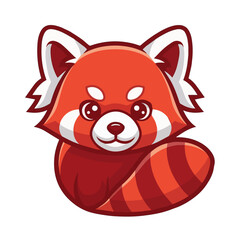 A cute smart red-panda logo