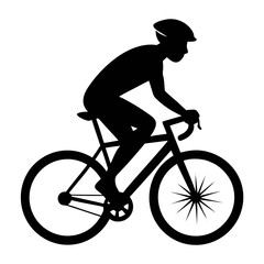Obraz premium Bicycle Rider vector clean black silhouette design white background