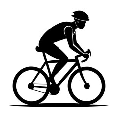 Bicycle Rider vector clean black silhouette design white background
