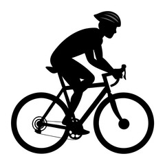 Bicycle Rider vector clean black silhouette design white background