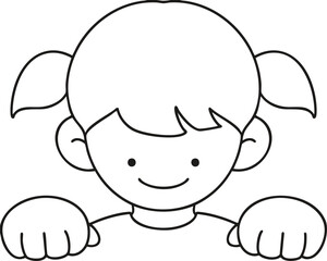 A girl holding a frame
