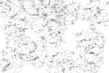 Abstract stone wall texture, detailed monochrome grunge rocks, vector overlay, pattern on transparent background