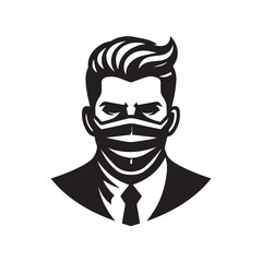 vector logo of a person wearing a mask
