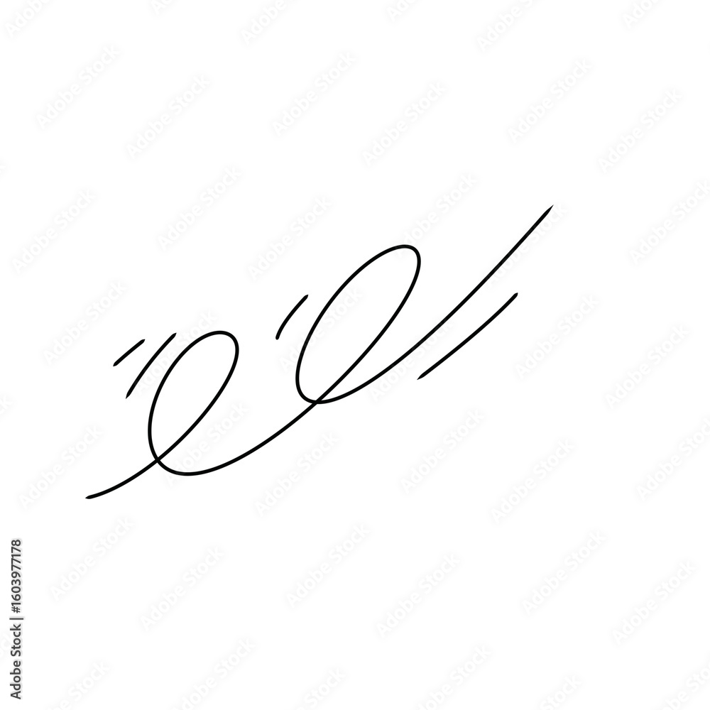 Poster modern minimalist sketch of a swooping shape with dynamic flow on transparent background