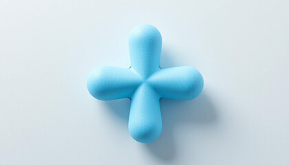 Obraz premium Pastel Blue Plus Sign Abstract Shape Modern Decor Home Accessory