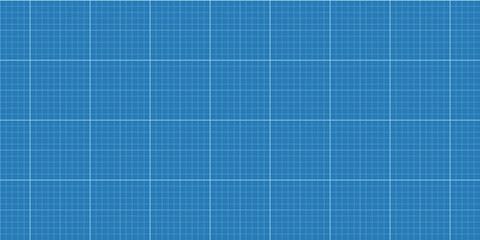 Gridpaper blueprint blue graph for plotting technical data and drafting blue squared sheets. Measurement for millimeter charts. Ideal plan for mapping precision.