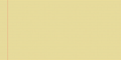 Lined page notepad with retro sheet for writing and yellow legal paper. Perfect notebook or document layout. Vintage stationery form for office planning.