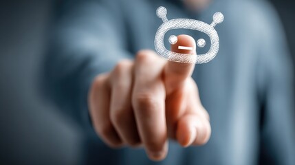 Chatbot assistant on interface offering smart customer support, automated replies, business communication, AI-powered service experience, and futuristic contact system