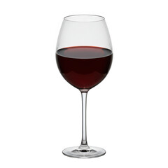 A full glass of red wine isolated on transparent background