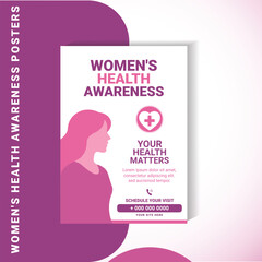 Women&rsquo;s Health Awareness Poster Template &ndash; Flat Pink Medical Design
