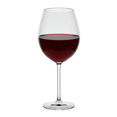 Elegant glass of red wine isolated on transparent background