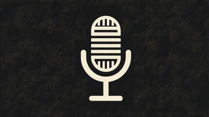 Clean vector icon showing podcast microphone in stylish minimalist outline for apps, streaming platforms, or audio interface branding design on mobile and web