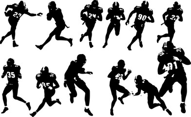 football silhouette, american football, player bundle