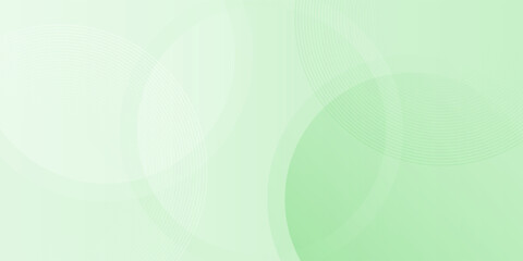 A light green geometric abstract background overlaps with layers in a bright space with line effect decoration. Circle style concept, a modern graphic design element for banners.