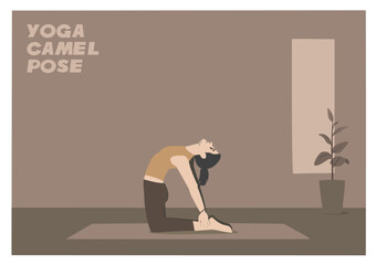 Woman Yoga Camel Pose A Gentle Backbend Asana for Mindfulness and Balance