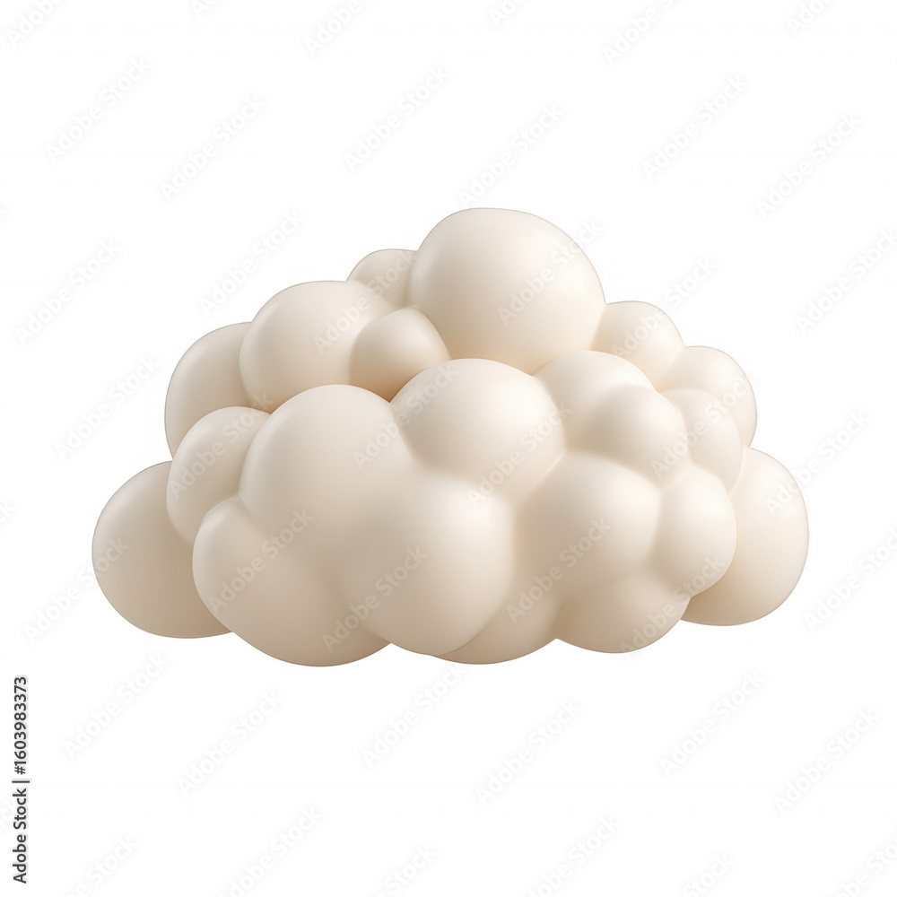 Fototapete 3d icon glossy peach cloud rendering floating weightlessly, creating soft pastel visual element agai