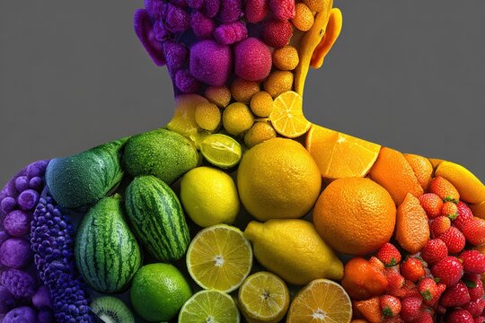 Fruit silhouette symbolizing health and weight loss
 - Powered by Adobe