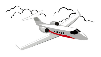 Cessna Citation Longitude Jet Flying Above the Clouds