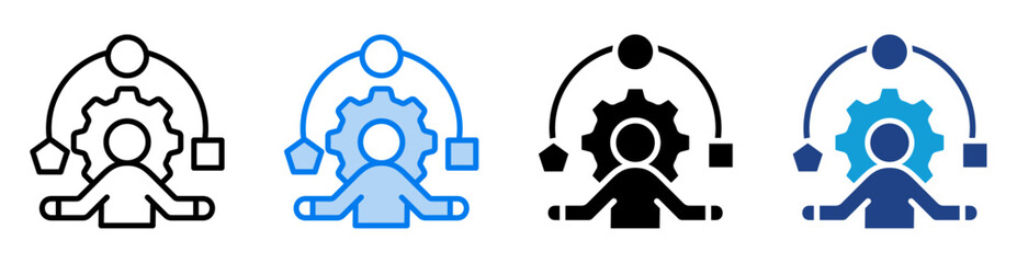 Adaptation icon set multiple style collection