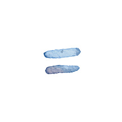 Watercolor Equals Sign: Blue Artistic Expression
