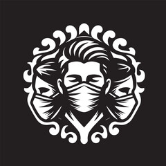vector logo of a person wearing a mask
