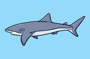 Handdrawn Illustration of a Shark