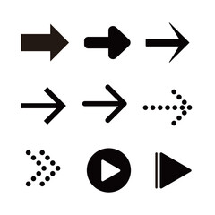黒い矢印アイコンセット