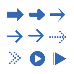 青い矢印アイコンセット