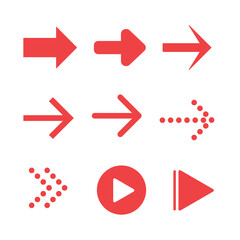 赤い矢印のアイコンセット