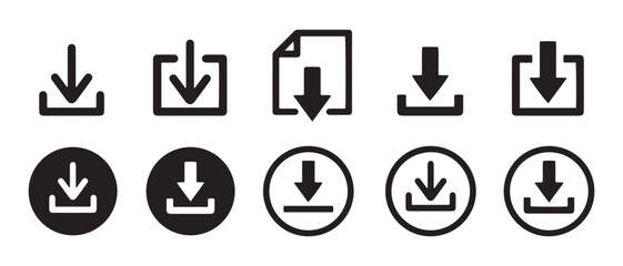 Download Icon Collection. Diverse Arrow and Document Symbols for Digital UI Design Projects.
