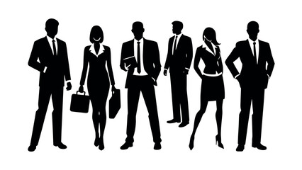  Business people, set of vector silhouettes design 
