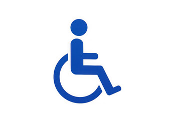 Blue handicap sign on transparent background symbolizing accessibility and inclusivity for people with disabilities