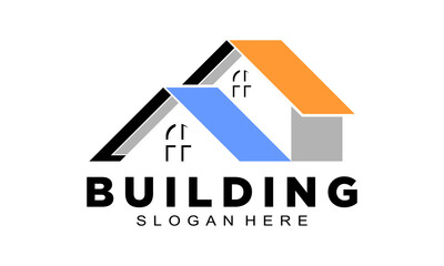 Two floor house design vector