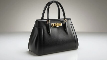 black leather handbag