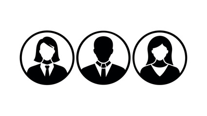 Vector Avatar Face Silhouette Set