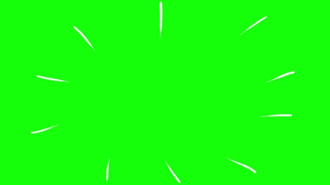 手書きのコミック風集中線アニメーション、クロマキー