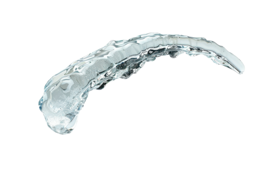 Water arc on black transparent background