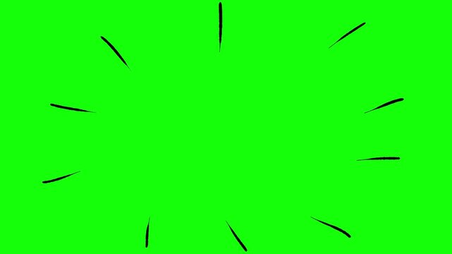 手書きのコミック風集中線アニメーション、クロマキー
