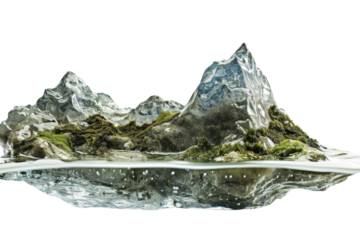 Mountains in the sea transparent background