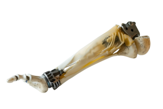 Robotic leg anatomy transparent background