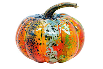 Artistic glass pumpkin transparent background