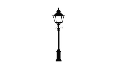 Obraz premium Classic black silhouette of an ornate street lamp