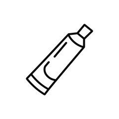Simple Line Art Depiction of Toothpaste Tube Healthcare and Oral Hygiene Icon
