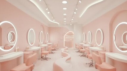 Pink salon interior design