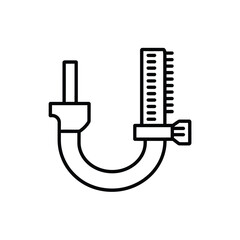 Adjustable U shaped clamp vector illustration minimalist drawing instrument repair equipment measurement instrument engineer tool