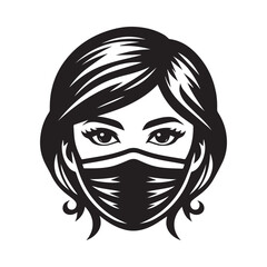vector logo of a person wearing a mask